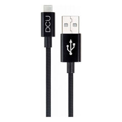 USB 2.0 A uz USB C Kabelis DCU Melns (1M) cena un informācija | Savienotājkabeļi | 220.lv