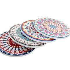 Paliktņi DKD Home Decor Mandala 4 gb. (10,8 x 10,8 x 0,7 cm) cena un informācija | Galdauti, salvetes | 220.lv