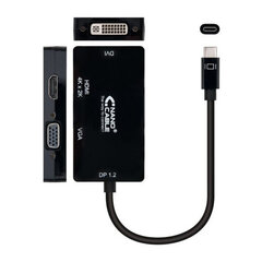 Адаптер USB C — VGA/HDMI/DVI NANOCABLE 10.16.4301-BK (10 cm) Чёрный цена и информация | Адаптеры и USB разветвители | 220.lv