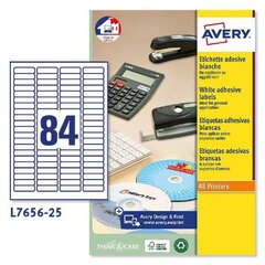 Этикетки Avery, 46 x 11.1 мм, белые цена и информация | Тетради и бумажные товары | 220.lv