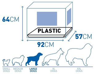 Transportēšanas būrus ar plastmasas dibenu un divām durvīm Duvo+ L/92x57x64cm, melns цена и информация | Переноски, сумки | 220.lv