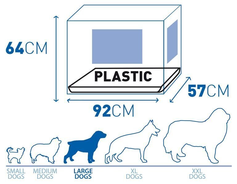 Transportēšanas būrus ar plastmasas dibenu un divām durvīm Duvo+ L/92x57x64cm, melns цена и информация | Transportēšanas būri, somas | 220.lv