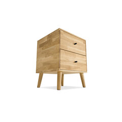 Ozolkoka galdiņš Cube No. 2, Natural Lacquer, melns rokturis cena un informācija | Naktsskapīši | 220.lv