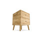Ozolkoka galdiņš Cube No. 2, Natural Lacquer, zelta rokturis cena un informācija | Naktsskapīši | 220.lv