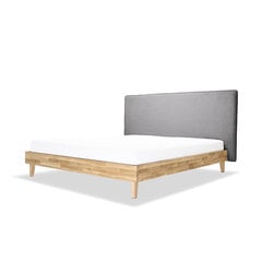 Дубовая кровать Slim, 140x200, серый цена и информация | Кровати | 220.lv