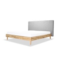 Дубовая кровать Slim, 200x200, светло-серый цена и информация | Кровати | 220.lv