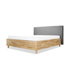 Дубовая кровать с ящиком для хранения Slim, 140x200, серый цена и информация | Кровати | 220.lv