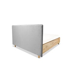 Дубовая кровать с ящиком для хранения Slim, 140x200, светло-серый цена и информация | Кровати | 220.lv