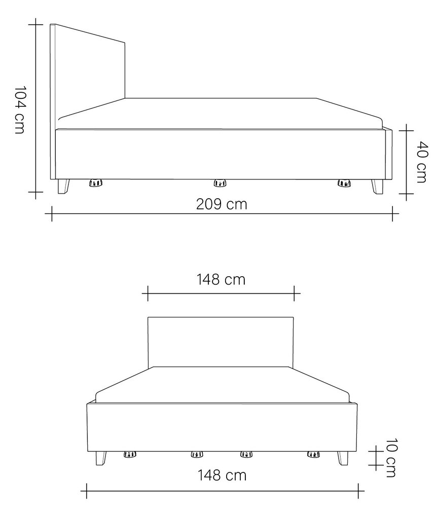 Ozolkoka gulta ar veļas kasti Ol.WOOD, 140x200, Natural Oil-wax cena un informācija | Gultas | 220.lv