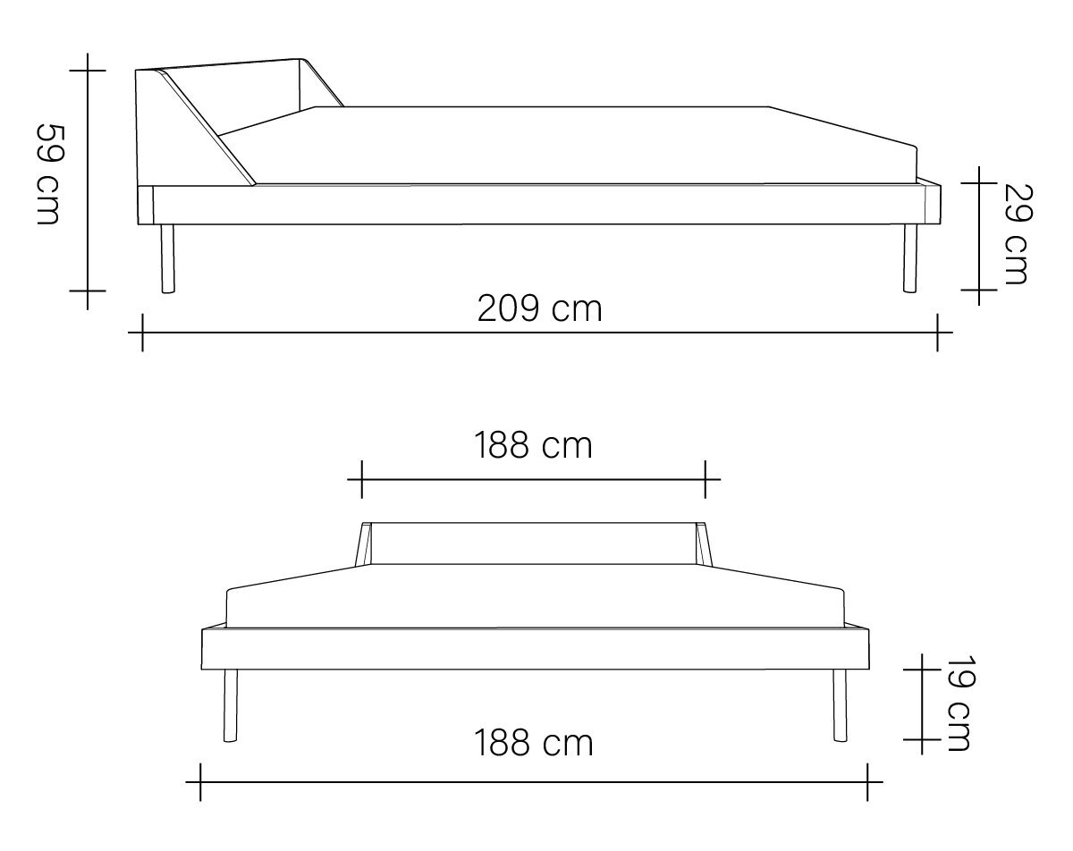 Ozolkoka gulta Shortie, 180x200, Havana цена и информация | Gultas | 220.lv