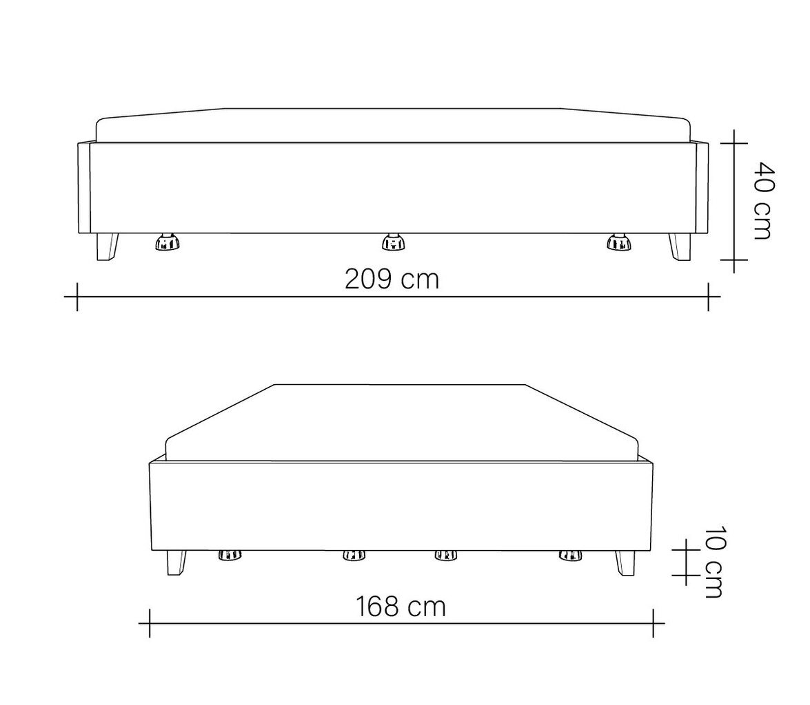 Ozolkoka gulta ar veļas kasti Flat, 160x200, Natural Oil-wax цена и информация | Gultas | 220.lv