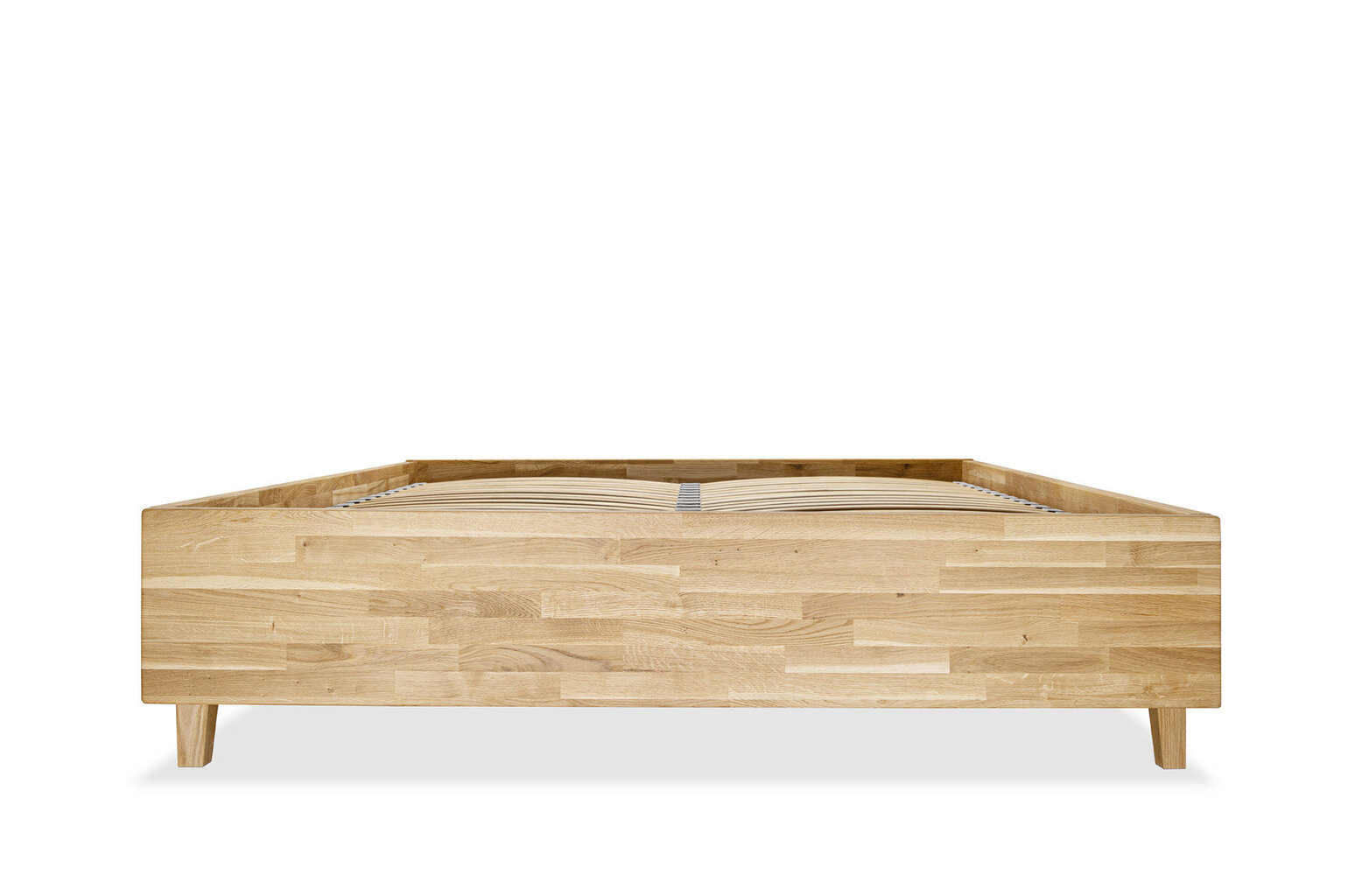 Ozolkoka gulta ar veļas kasti Flat, 160x200, Natural Oil-wax cena un informācija | Gultas | 220.lv