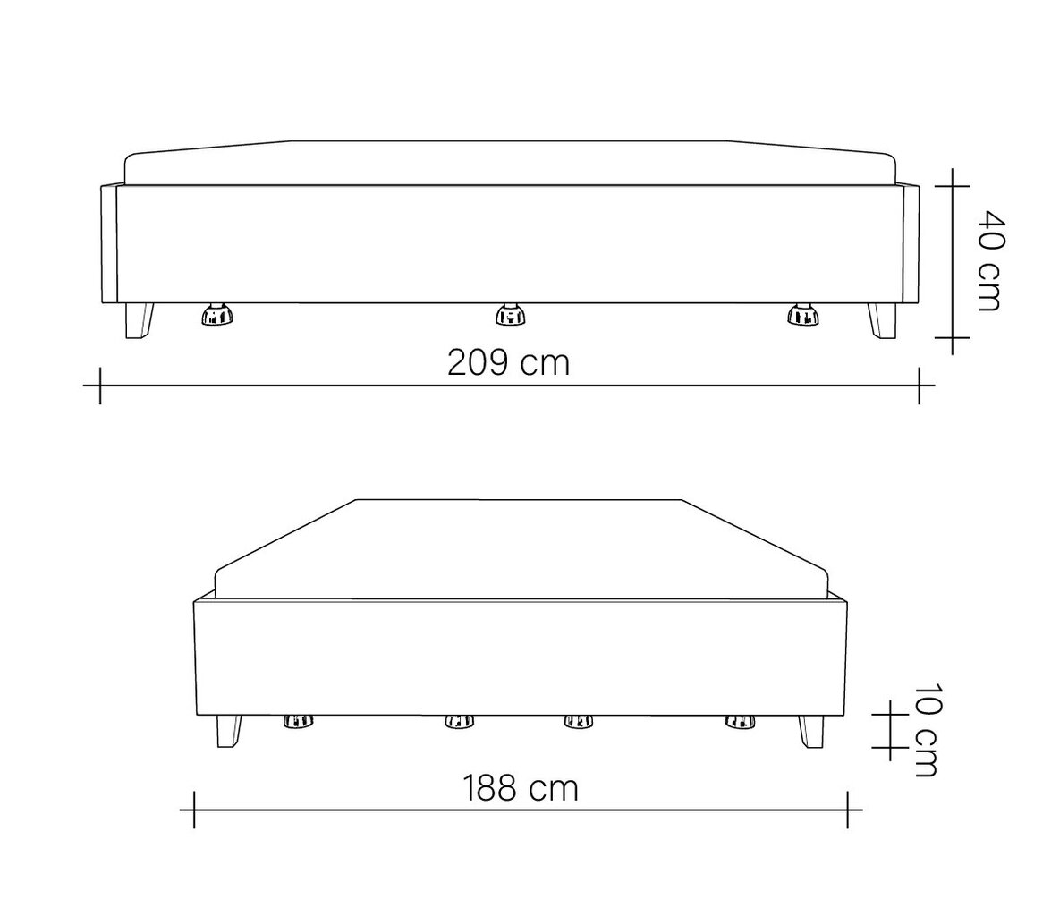 Ozolkoka gulta ar veļas kasti Flat, 180x200, Natural Oil-wax cena un informācija | Gultas | 220.lv