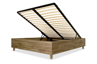 Дубовая кровать с ящиком для хранения Flat, 160x200, Rustic цена и информация | Кровати | 220.lv