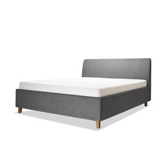 Кровать с обивкой с ящиком для хранения Con, 200x200, серый цена и информация | Кровати | 220.lv