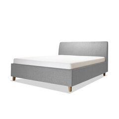 Кровать с обивкой с ящиком для хранения Con, 200x200, светло-серый цена и информация | Кровати | 220.lv