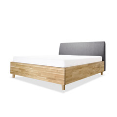 Дубовая кровать с ящиком для хранения Con, 160x200, серый цена и информация | Кровати | 220.lv