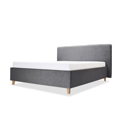 Кровать с обивкой с ящиком для хранения Slim, 140x200, серый цена и информация | Кровати | 220.lv