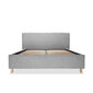 Polsterēta gulta ar veļas kasti Slim, 160x200, gaiši pelēks cena un informācija | Gultas | 220.lv