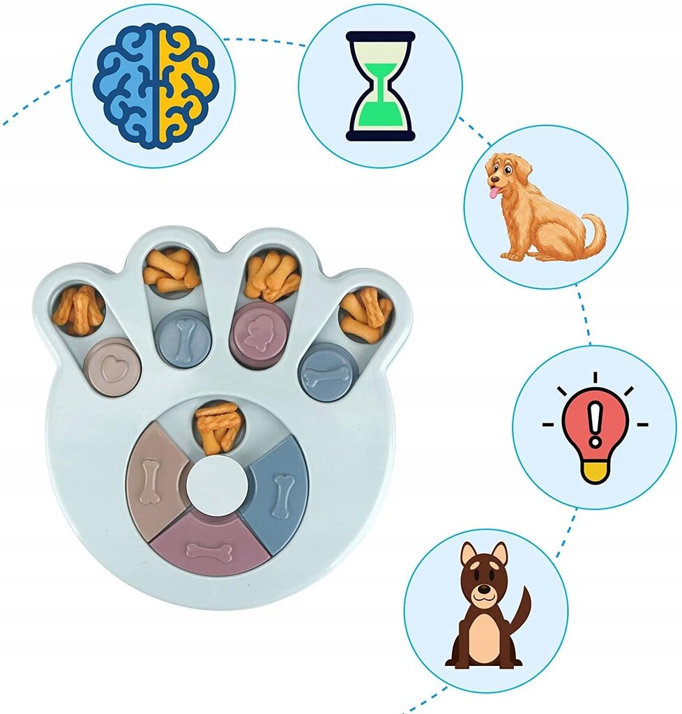 Interaktīva ēdiena puzle suņiem un kaķiem, zila цена и информация | Suņu rotaļlietas | 220.lv