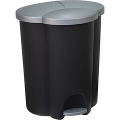 Atkritumu tvertne šķirošanai Trio 40L (2x17+6L) melns/sudraba цена и информация | Мусорные баки | 220.lv
