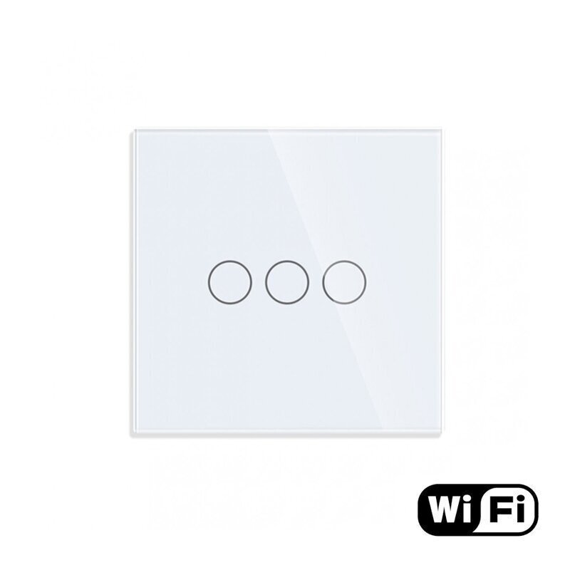 WiFi trīspolu sensora slēdzis, balts 600W cena un informācija | Elektrības slēdži, rozetes | 220.lv