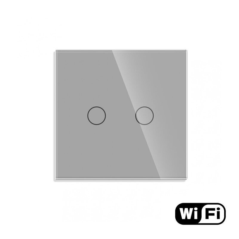 WiFi divpolu sensora slēdzis, pelēks 600W cena un informācija | Elektrības slēdži, rozetes | 220.lv