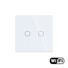 WiFi двухполюсный сенсорный переключатель, белый 600 Вт; цена и информация | Электрические выключатели, розетки | 220.lv