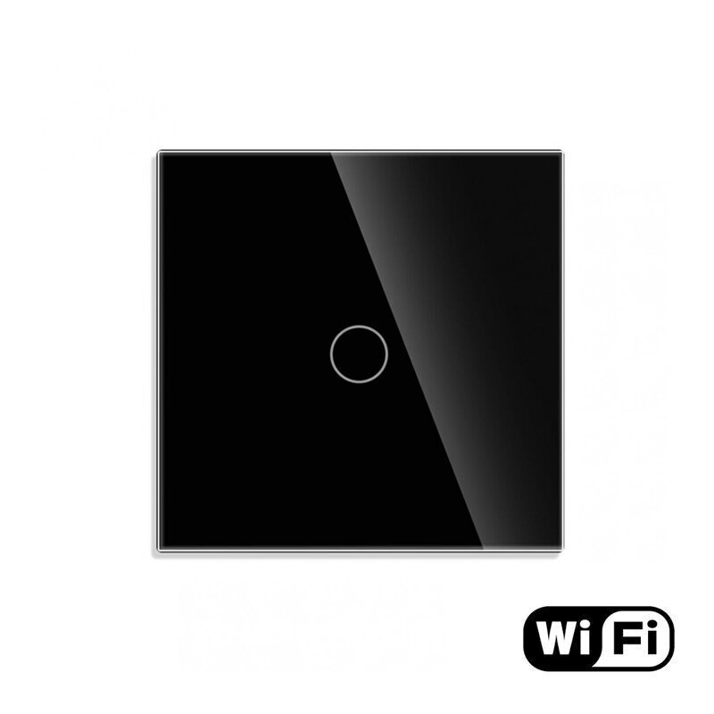 WiFi vienpolu sensora slēdzis, melns 600W cena un informācija | Elektrības slēdži, rozetes | 220.lv