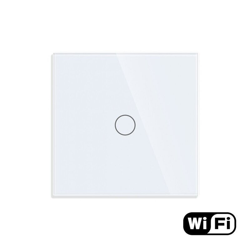 WiFi vienpolu sensora slēdzis, balts 600W cena un informācija | Elektrības slēdži, rozetes | 220.lv
