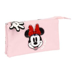 Тройной пенал Minnie Mouse Me time, розовый, 22 x 12 x 3 cм цена и информация | Пеналы | 220.lv
