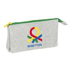 Тройной пенал Benetton Pop, серый, 22 x 12 x 3 cм цена и информация | Пенал | 220.lv