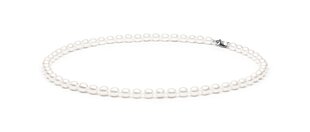 Kaklarota ar pērlēm ⌀ 5-6 mm, sudrabs 925°, garums 45 cm цена и информация | Украшения на шею | 220.lv