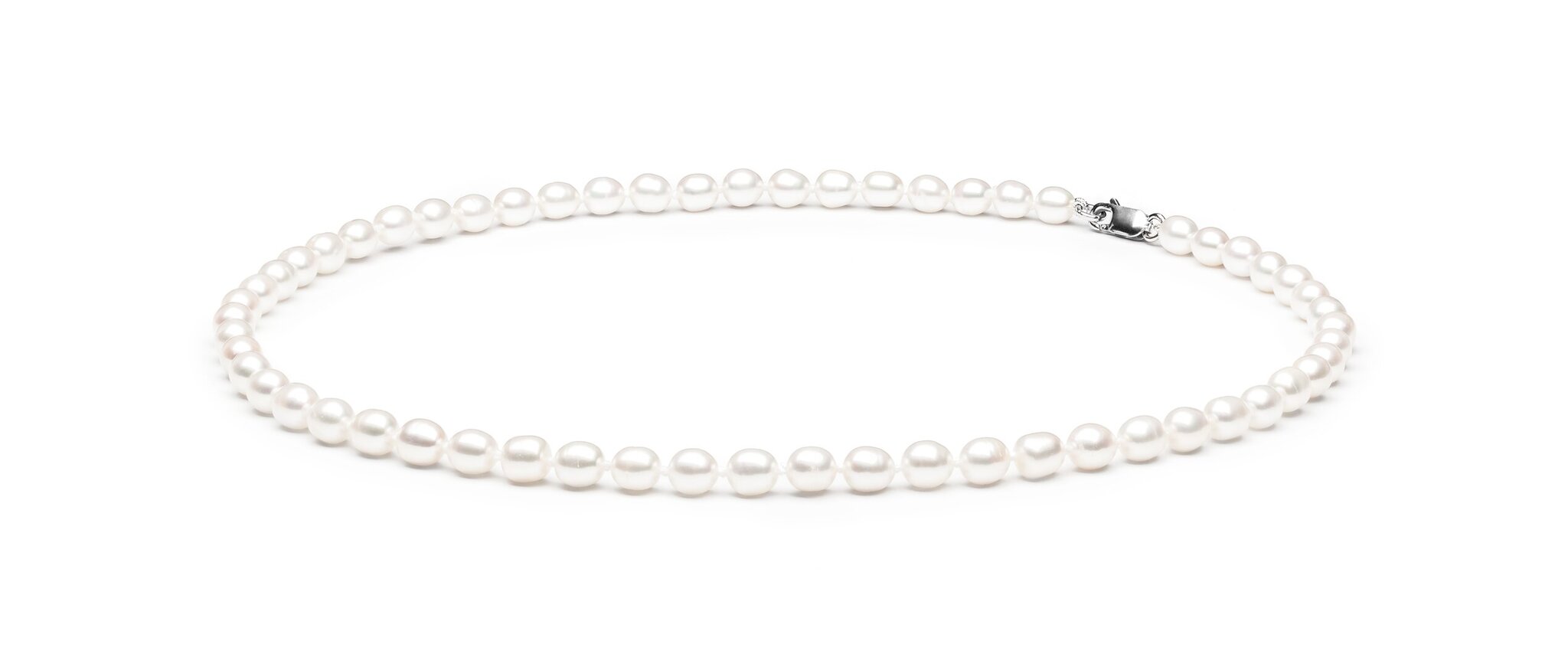 Kaklarota ar pērlēm ⌀ 5-6 mm, sudrabs 925°, garums 45 cm cena un informācija | Kaklarotas | 220.lv
