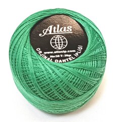 Нитки для вязания Atlas, цвет зеленый 0063A цена и информация | Принадлежности для вязания | 220.lv