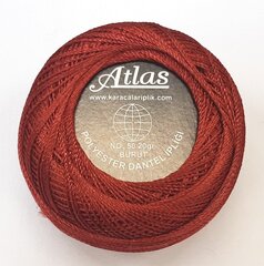 Нитки для вязания Atlas, цвет бордовый 001A цена и информация | Принадлежности для вязания | 220.lv