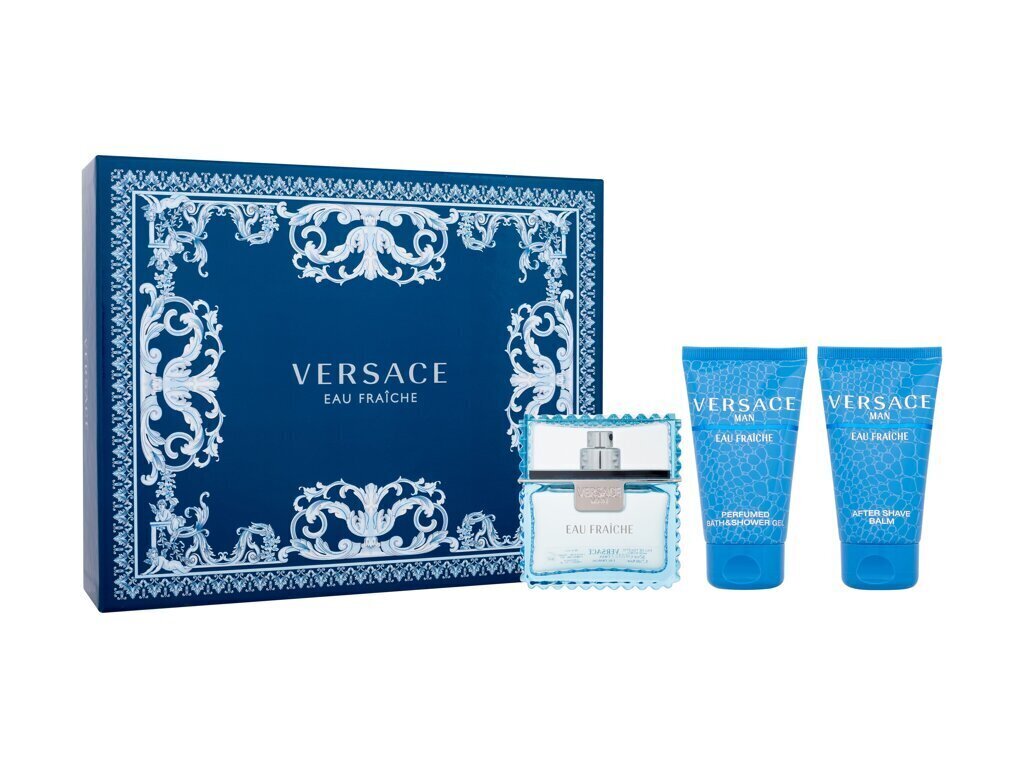 Komplekts Versace Man Eau Fraiche: tualetes ūdens, 50 ml + balzams pēc skūšanās, 50 ml + dušas želeja, 50 ml цена и информация | Vīriešu smaržas | 220.lv