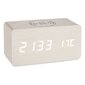 Digitāls Galda Pulkstenis Balts PVC Koks MDF (15 x 7,5 x 7 cm) cena un informācija | Pulksteņi | 220.lv