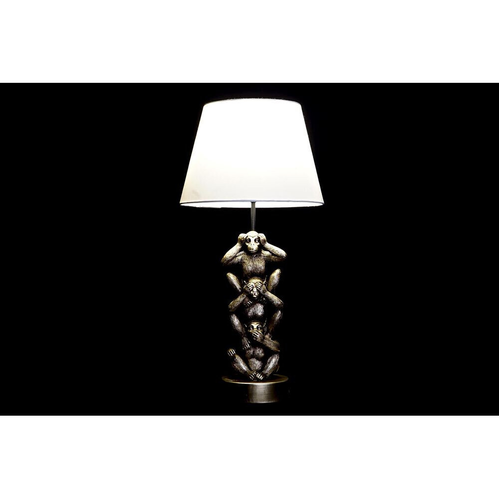 Galda lampa DKD Home Decor Bronza Balts Koloniāls 220 V 50 W Mērkaķis (30 x 30 x 61 cm) cena un informācija | Galda lampas | 220.lv