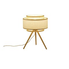 Galda lampa DKD Home Decor Brūns Poliesters Balts Bambuss (36 x 36 x 48 cm) цена и информация | Настольные лампы | 220.lv