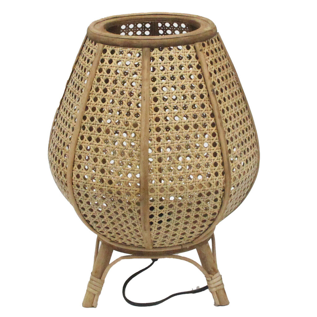 Galda lampa DKD Home Decor Brūns Rotangpalma 50 W (29 x 29 x 40 cm) cena un informācija | Galda lampas | 220.lv