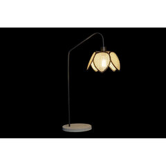 Galda lampa DKD Home Decor Melns Pelēks Metāls Brūns Rotangpalma 250 V 60 W (25 x 50 x 81 cm) cena un informācija | Galda lampas | 220.lv