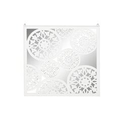 Sienu dekors DKD Home Decor spogulis Balts Koks MDF (90 x 1,5 x 90 cm) cena un informācija | Interjera priekšmeti | 220.lv