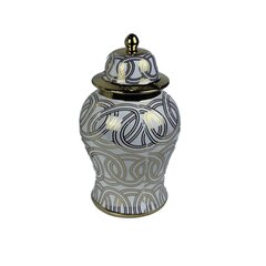 Vāze DKD Home Decor Porcelāns Bronza Balts Austrumniecisks (17 x 17 x 31 cm) cena un informācija | Vāzes | 220.lv