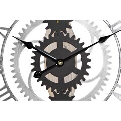 Sienas pulkstenis DKD Home Decor Sudrabains Melns MDF Dzelzs Pārnesumi Loft (60 x 4 x 60 cm) cena un informācija | Pulksteņi | 220.lv