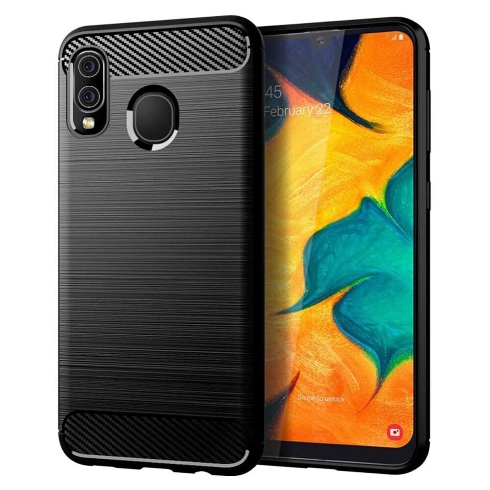 Carbon Case priekš Huawei P Smart 2019 melns цена и информация | Telefonu vāciņi, maciņi | 220.lv