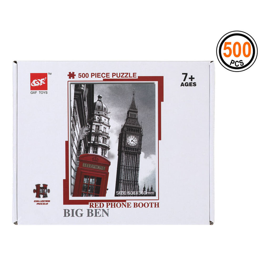 Puzle un domino komplekts Red Phone Booth Big Ben 500 pcs cena un informācija | Puzles, 3D puzles | 220.lv