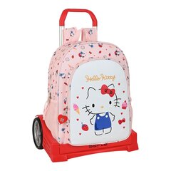 Skolas mugursoma ar riteņiem Hello Kitty Happiness Girl Rozā Balts (33 x 42 x 14 cm) cena un informācija | Skolas somas | 220.lv