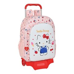 Skolas mugursoma ar riteņiem Hello Kitty Happiness Girl Rozā Balts (33 x 42 x 14 cm) cena un informācija | Skolas somas | 220.lv