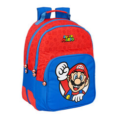 Skolas soma Super Mario Sarkans Zils (32 x 42 x 15 cm) cena un informācija | Skolas somas | 220.lv